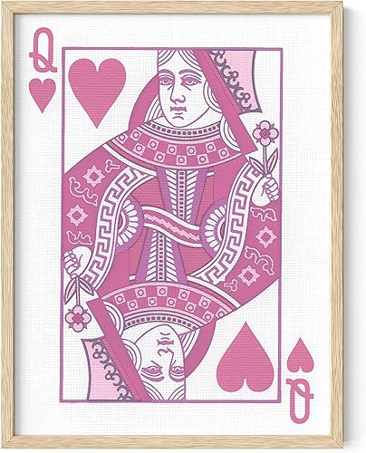 Haus & Hues - Póster artístico rosa de la reina de corazones para decoración de pared de dormitorio, arte moderno rosa, póster rosa para