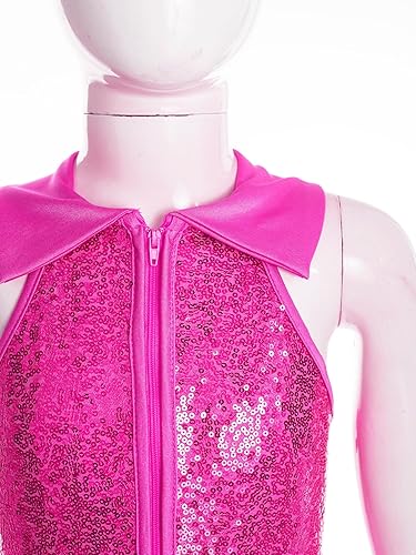 Miniatura 4 de JEATHA Mameluco de discoteca hippie de los años 70 con lentejuelas brillantes y brillantes para niñas