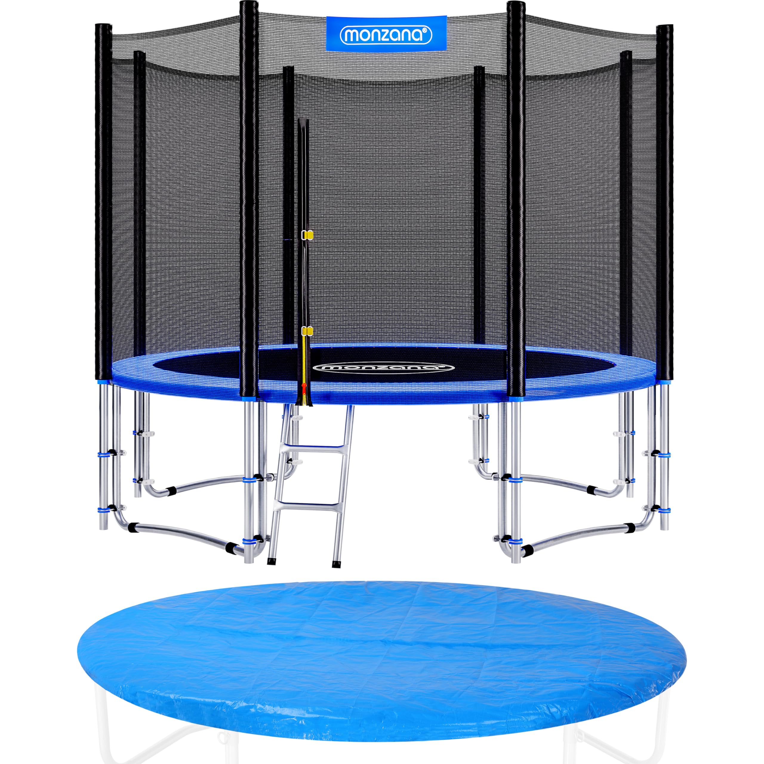 Monzana Trampolin Ø 244/305/366/426 cm Komplettset inkl. Sicherheitsnetz, Leiter, Randabdeckung & Zubehör Kindertrampolin Gartentrampolin