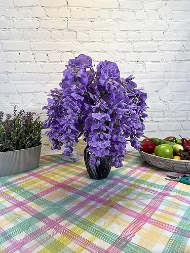 Miniatura 7 de Admired By Nature GPB392-LAVENDER-2 - Flores de arbusto colgantes largas de glicinia, 15 tallos para decoración del hogar, boda, restaurante y