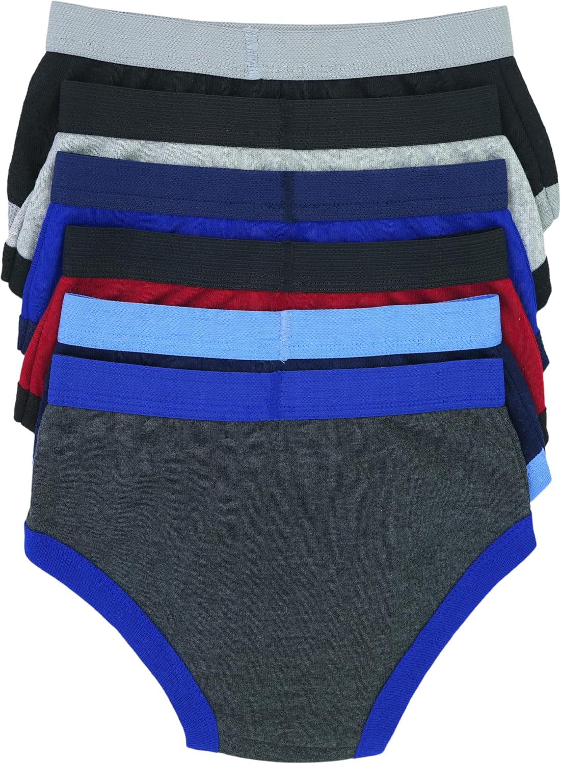 ToBeInStyle Boy’s Pack of 6 Fun Colorblock Comfy Briefs Cotton Bikini Underwear