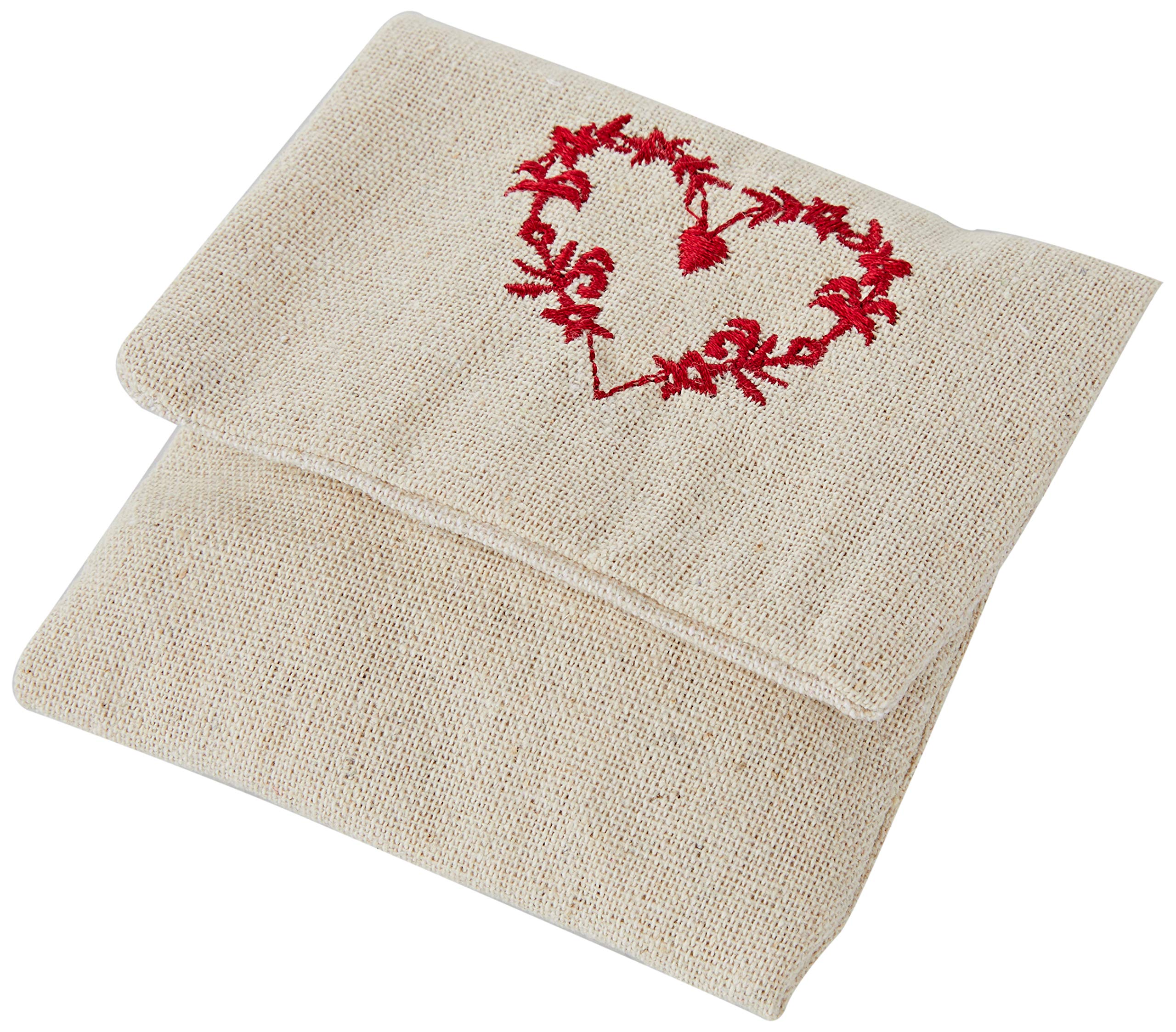 Mopec Beige Heart Guard Embroidered 11x10cm, Pack of 10, One Size