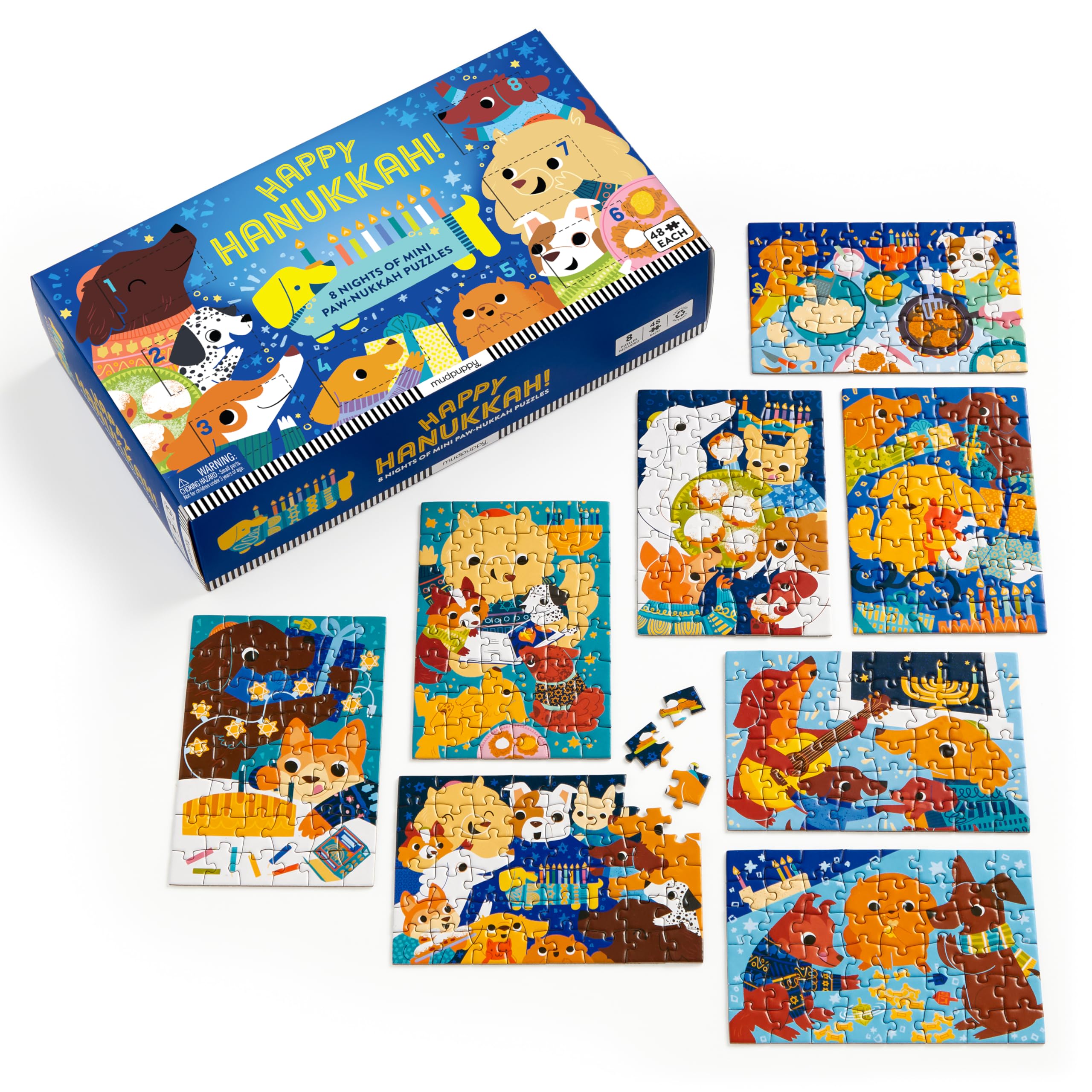 Amazon.com: Mudpuppy Happy Hanukkah! – 8 Days of Puzzles Featuring