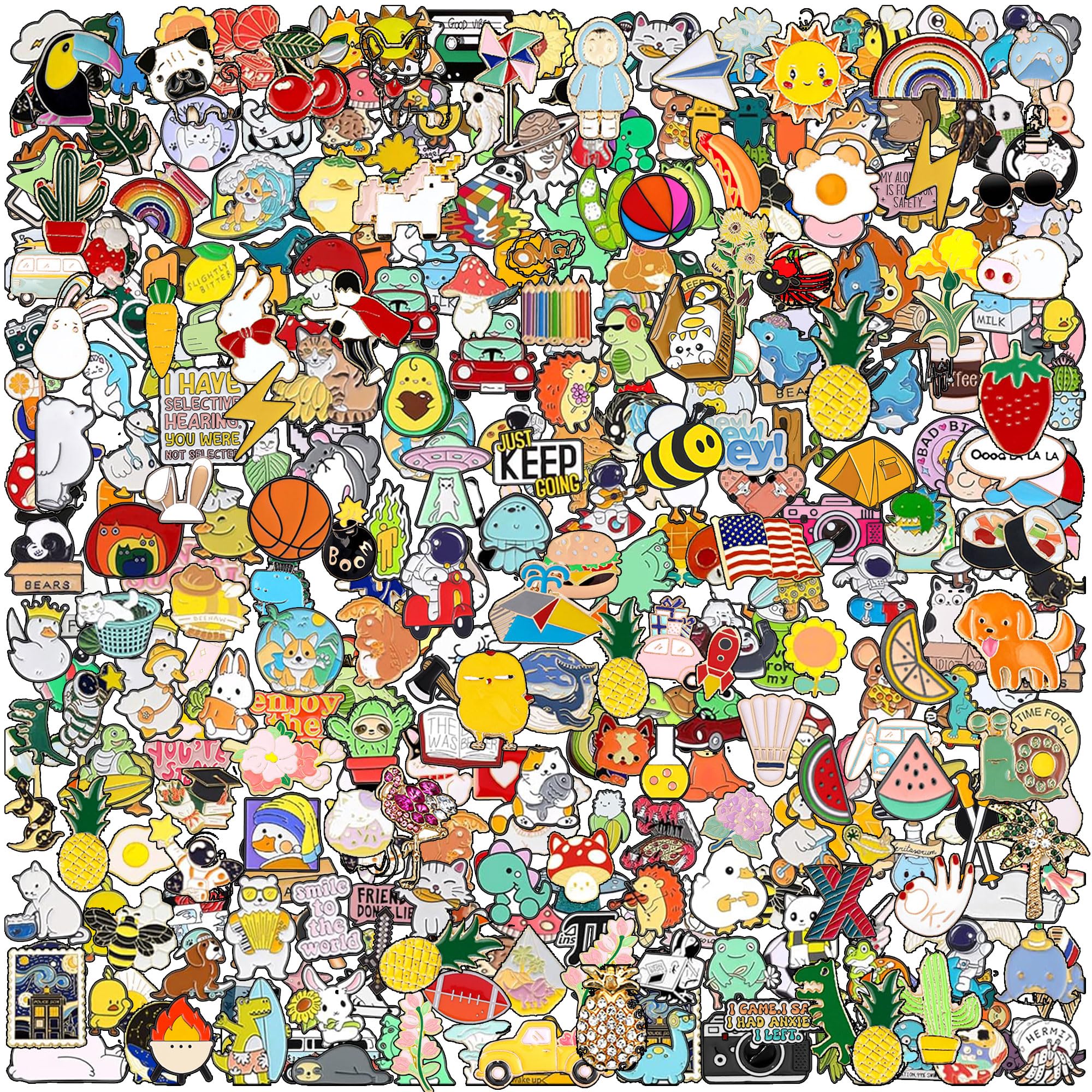 20pcs Enamel Pins for Backpacks - Cute Lapel Pin Set for Cool Hats, Jackets - Funny Brooch Women Gift, Random Style No Duplicates, One Size, Metal, No Gemstone