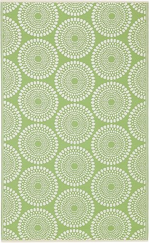 Miniatura 3 de Fab Habitat Alfombra para exteriores, impermeable, resistente a la decoloración, sin arrugas, plástico reciclado de alta calidad, medallón floral -