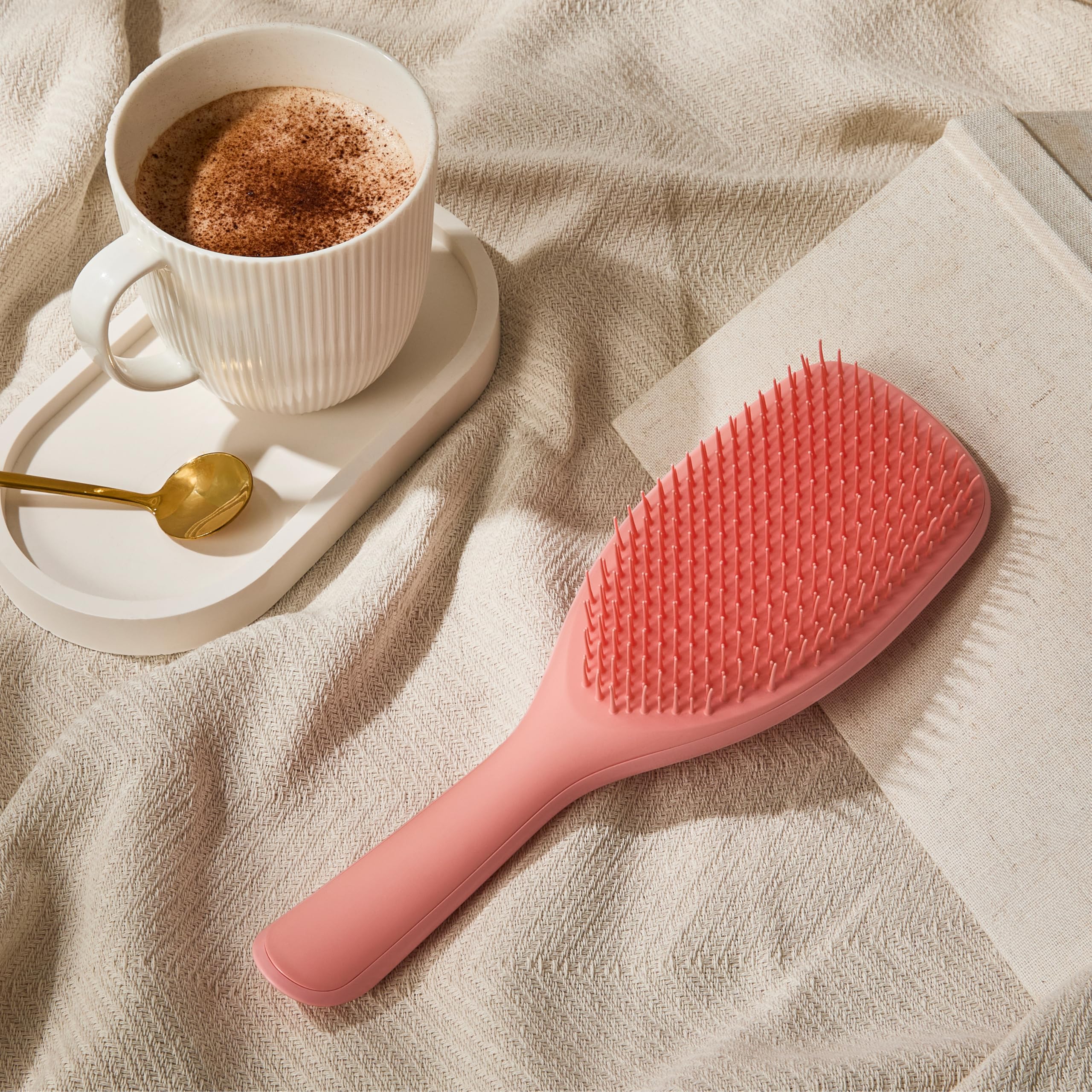 Tangle Teezer Ultimate Detangler - Szczotka do rozczesywania do gęstych, lokowanych i długich włosów - Dwupoziomowe ząbki zmniejszają łamliwość i eliminują splątania - Brzoskwiniowa poświata