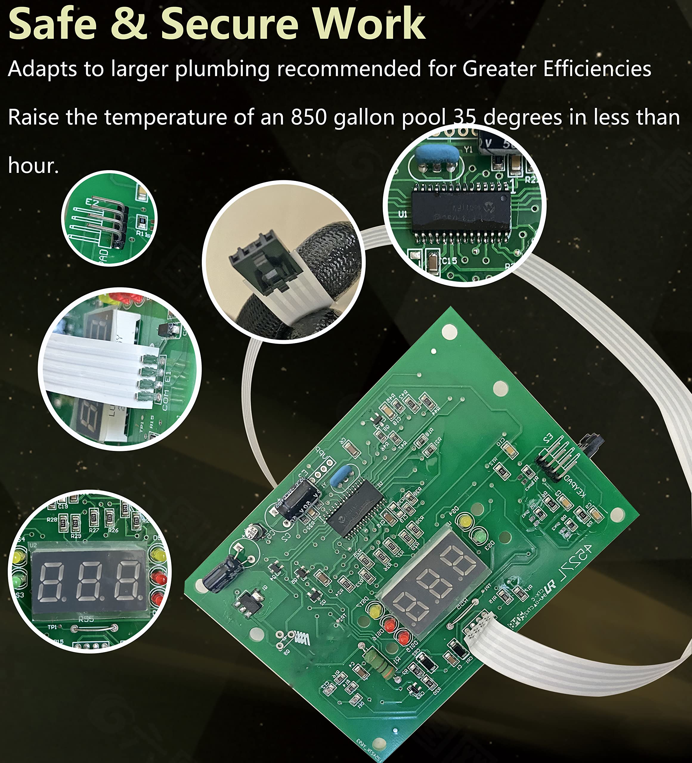 Replacement Display Board For Hayward Universal H-Series Low Nox Pool Heater (H400FDN, HD150FDN) - Part # IDXL2DB1930