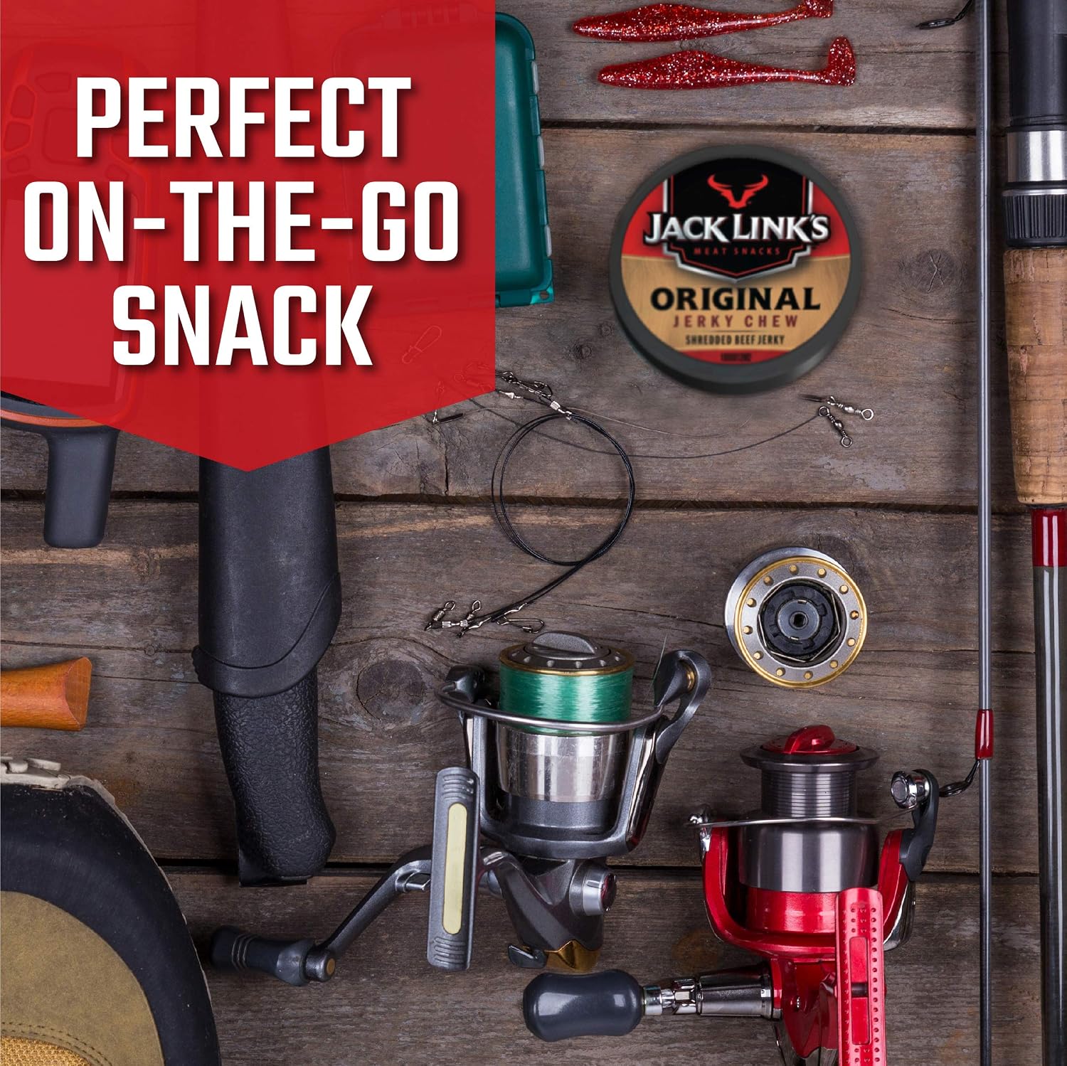 Jack Link's Beef Jerky Chew, Shredded Beef Jerky, Made with Premium Beef, Original Flavor, 0.32 Oz Per Snack Tin, 11.52 Ounce Total, 0.31 Ounce (Pack of 36)