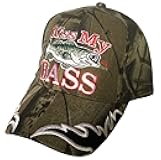 Kiss My Bass with Fish Fisherman 3D Embroidered Baseball Cap Hat
