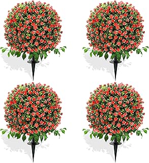 Artificial Boxwood Topiary Trees 4 Pack