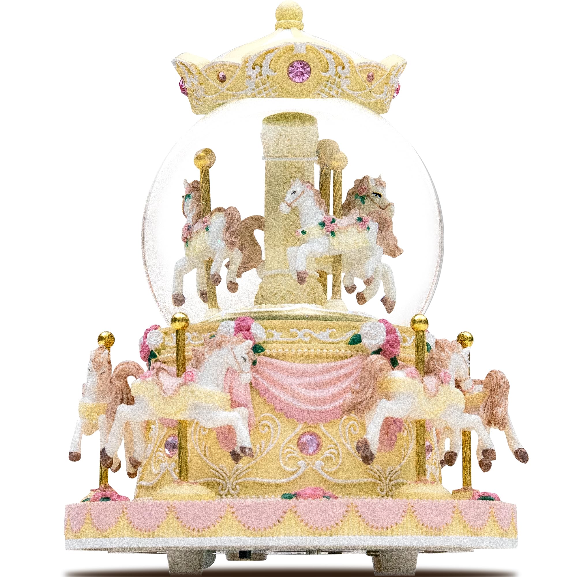 Carrousel Boîte à musique Cheval Cadeau – Boule à neige Merry Go Round pour femme, fille, fille, mécanisme de boîtes à musique, anniversaire, Noël, Saint-Valentin, cadeau de jeu Canon