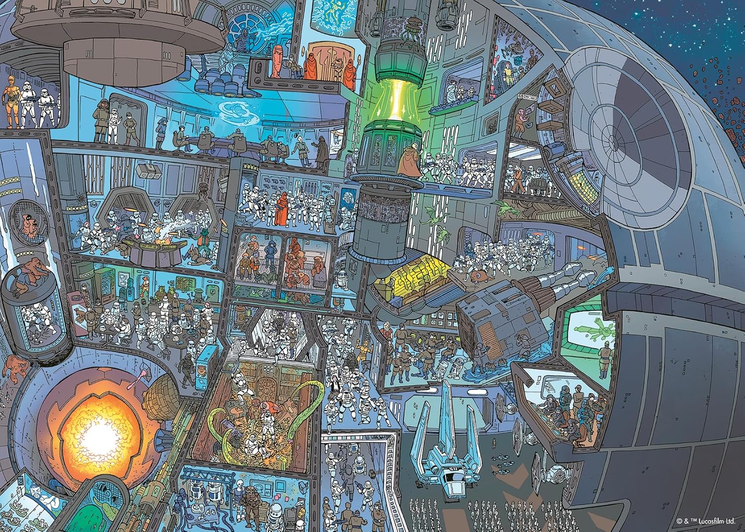 Ravensburger Star Wars: Where's Wookiee 1000 Piece Jigsaw Puzzle | Unique Piece Design | Softclick Technology | Ideal Gift for Puzzle Enthusiasts