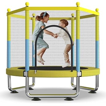150 cm Trampoline for Children Trampoline Outdoor Indoor with Safety Net - 150 kg Adjustable for Boys and Girls Aged 3-8 Years