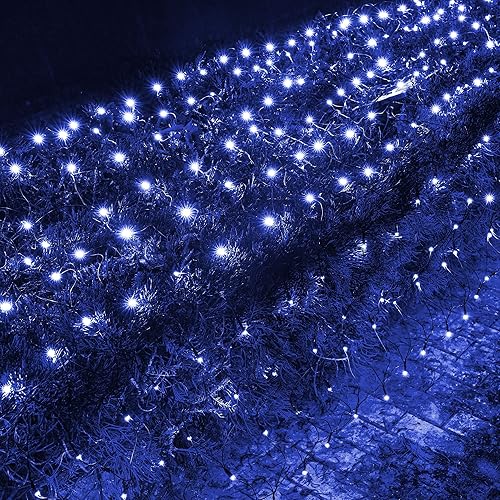 Miniatura 1 de Dazzle Bright Luces de red de Navidad, 360 luces LED de 12 x 5 pies, cable verde, impermeable, conectables, con 8 modos, luces de Navidad al aire