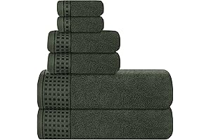 GLAMBURG Olive Green Towel 6-Piece Luxury Set