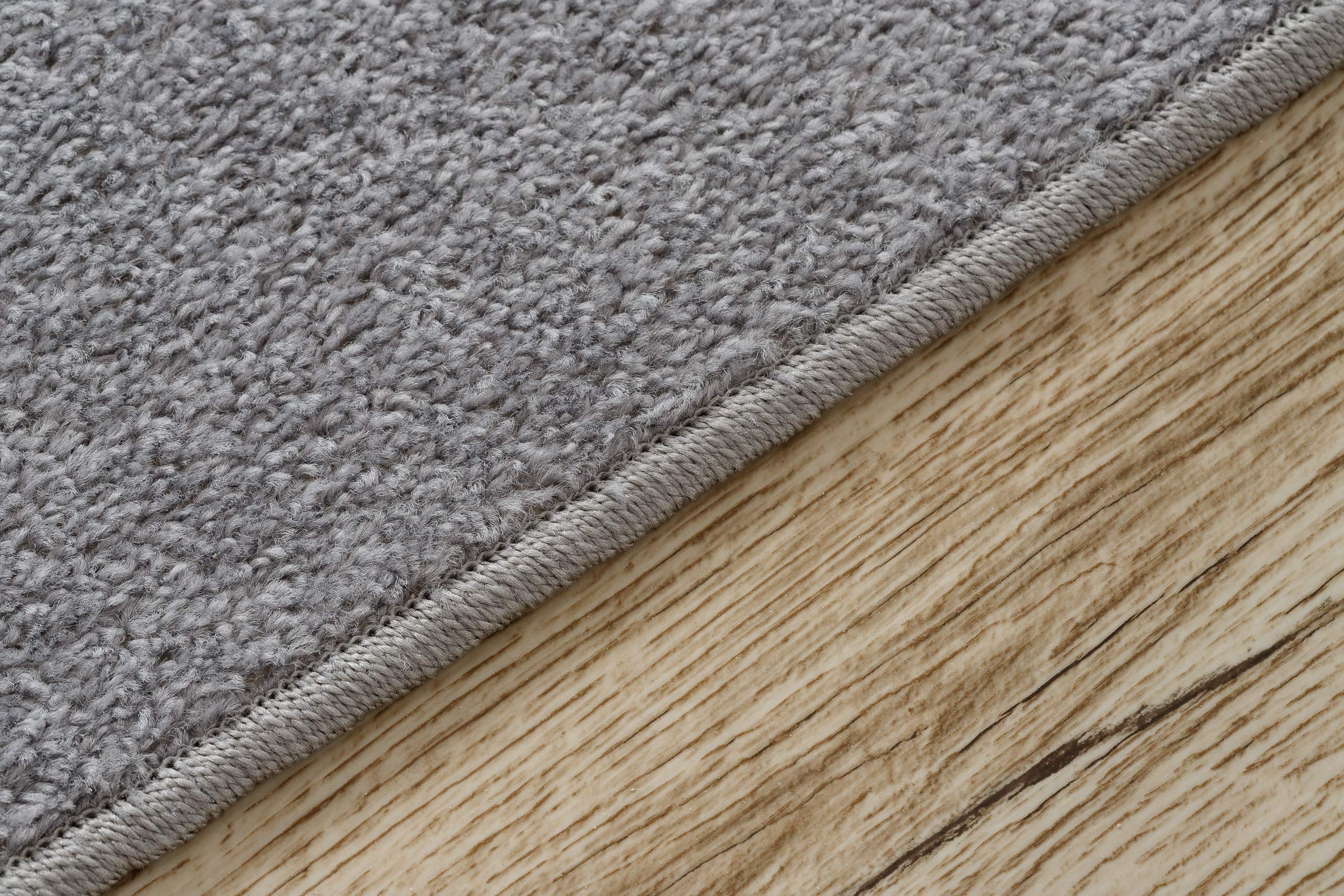 rugsx Tappeto monocolore Eton per qualsiasi stanza, soggiorno, camera da letto, stanza dei bambini, tappeti, grigio argento, misure differenti, 100x400 cm
