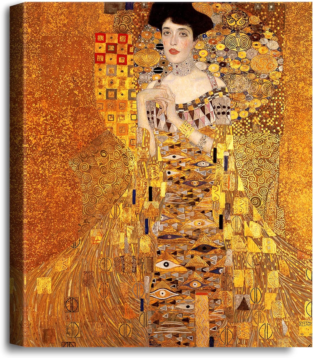 A&T ARTWORK The Lady in Gold by Gustav Klimt. The World Classic Art Reproductions, Giclee Canvas Prints Wall Art for Home Decor, 36x30x1.5 inches 30x36" Canvas Prints The Lady in Gold