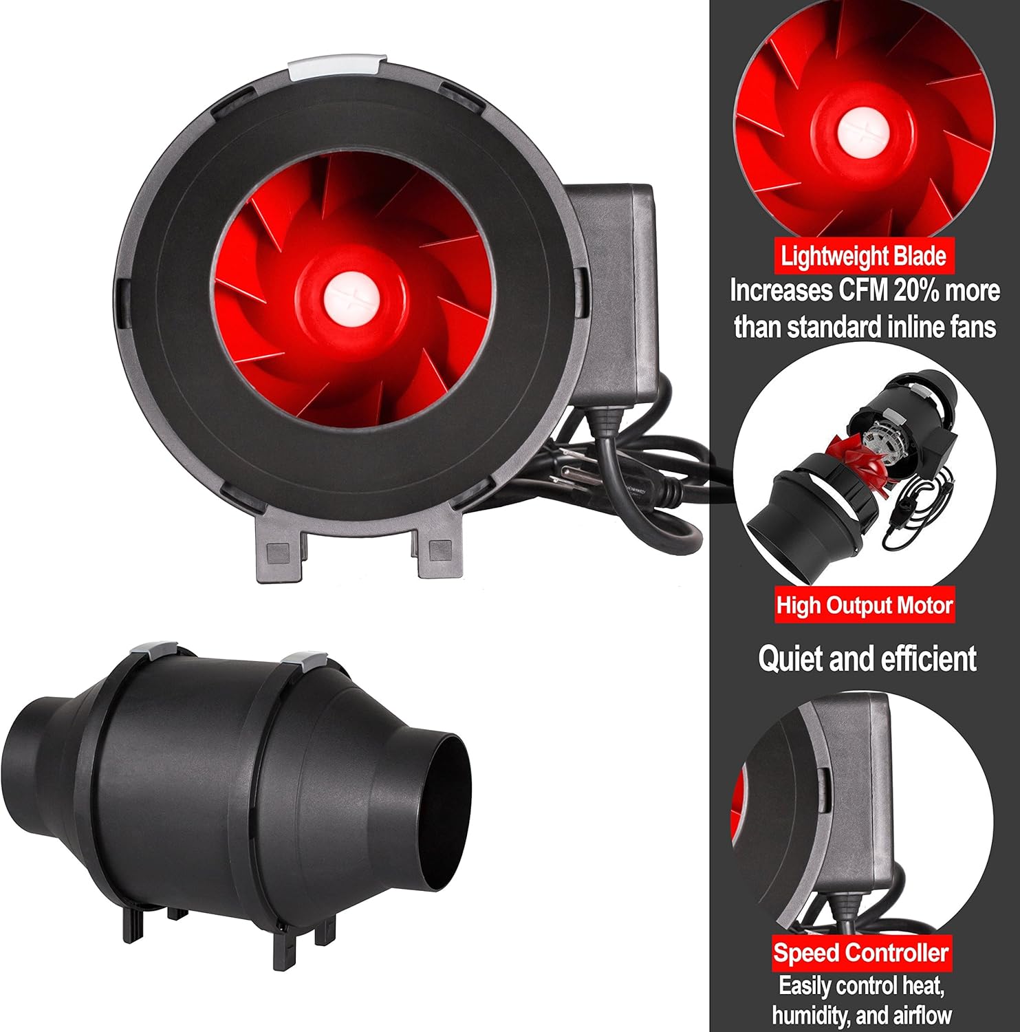 Top Brands Yield Lab Pro Series Inline Hush Duct Fan with Variable Speed Controller for Grow Tent Intake and Exhaust Ventilation System (4 Inch 190 CFM Fan) Up To 40% OFF Yield Lab Pro Series Inline Hush Duct Fan with Variable Speed Controller for Grow Tent Intake and Exhaust Ventilation System (4 Inch 190 CFM Fan)