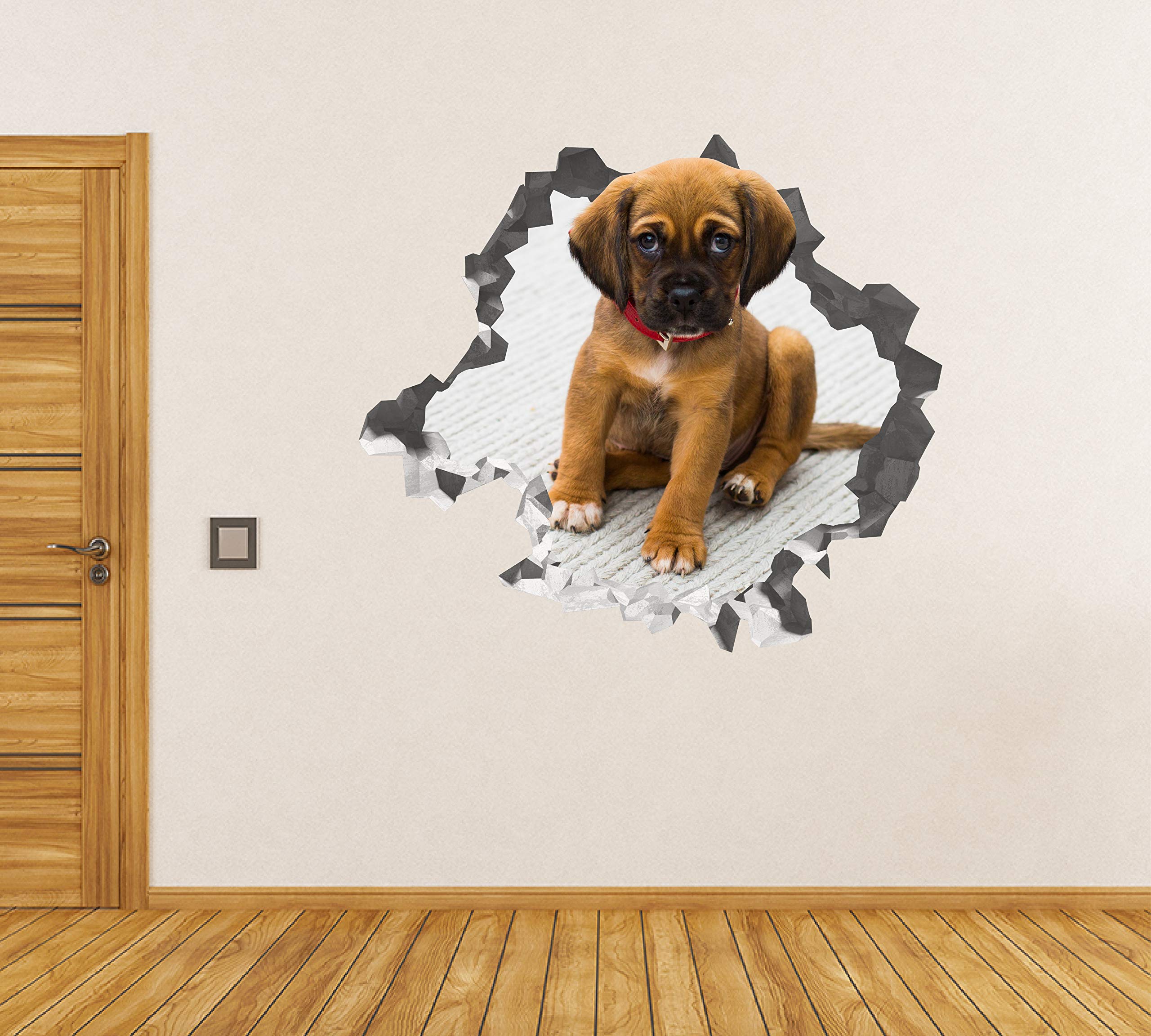 Cachorro Boxer Pegatina - Calcomania Animales - Decoración de Cuartos Niños - Sticker de Cachorro - Decoración Infantil - JS356 (Gigante: 127 cm x 117 cm)