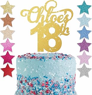 Custom Glitter Cake Topper, Personalised Cake Topper, Any Words Cake Topper, Any Age & Name, Glitter Topper, 22 different colours (Gold Mirror, Glitter)