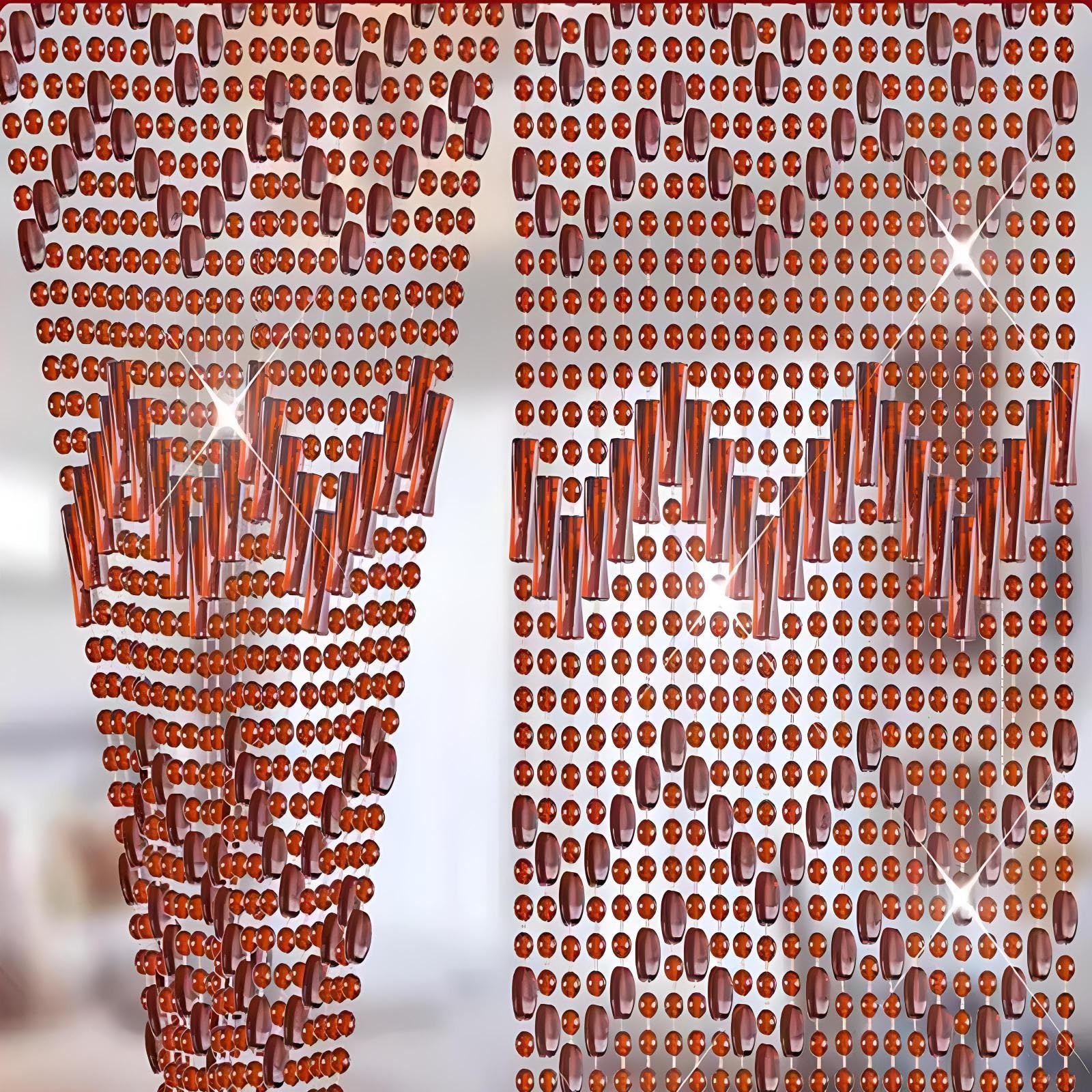 Eiauiuo One Color Elegant Beaded Curtain - Crystal Acrylic String Door Divider, Rustic Boho Room Entrance Decoration, Multifunctional Home Décor For Living Areas & Bedrooms(80X180cm(52 Stränge))