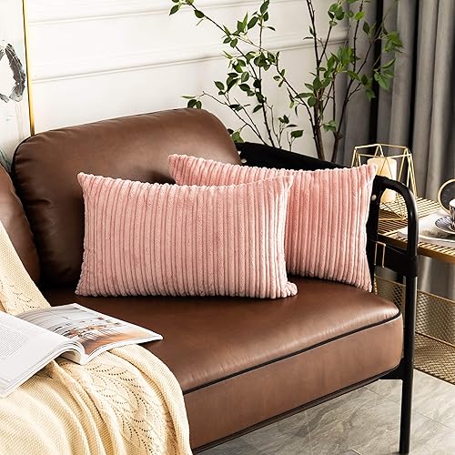 Miniatura 8 de UGASA - Fundas para almohada de franela de terciopelo supersuaves, a rayas