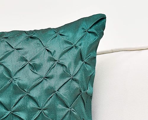 Miniatura 2 de The White Petals Fundas de almohada color morado pizarra (seda sintética, plisado, 22 x 22 pulgadas, paquete de 2)