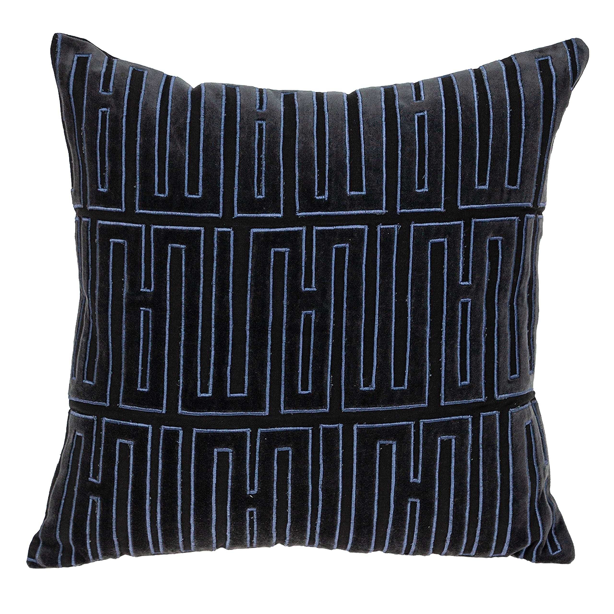 Zenza Contemporary Charcoal Pillow Cover with Poly Insert