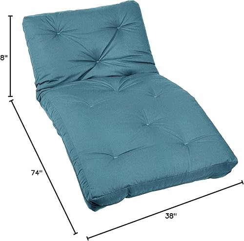 Miniatura 243 de Poly Solid - Colchón de futón completo, 8 pulgadas, color azul polvoriento Negro -,Azul,rosado (Blush Pink),Borgoña,Burnt orange,2-Burnt