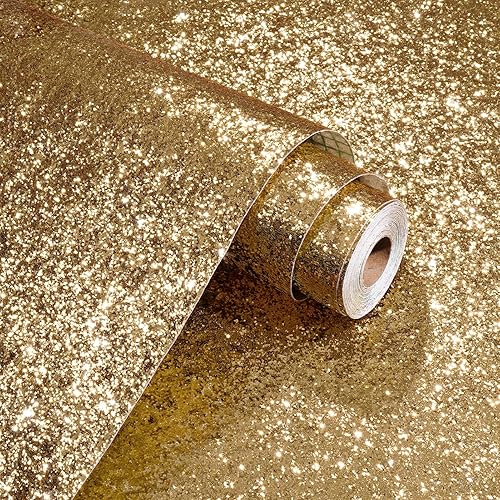 Miniatura 1 de STICKEEP Papel tapiz con purpurina rosa para dormitorio de niñas, papel de contacto con purpurina gruesa, papel de pared con purpurina autoadhesiva