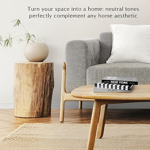 Miniatura 5 de Juego de 3 libros decorativos de diseño para decoración del hogar, estética, falsos en blanco y negro, para decoración en mesa de café, estantería,