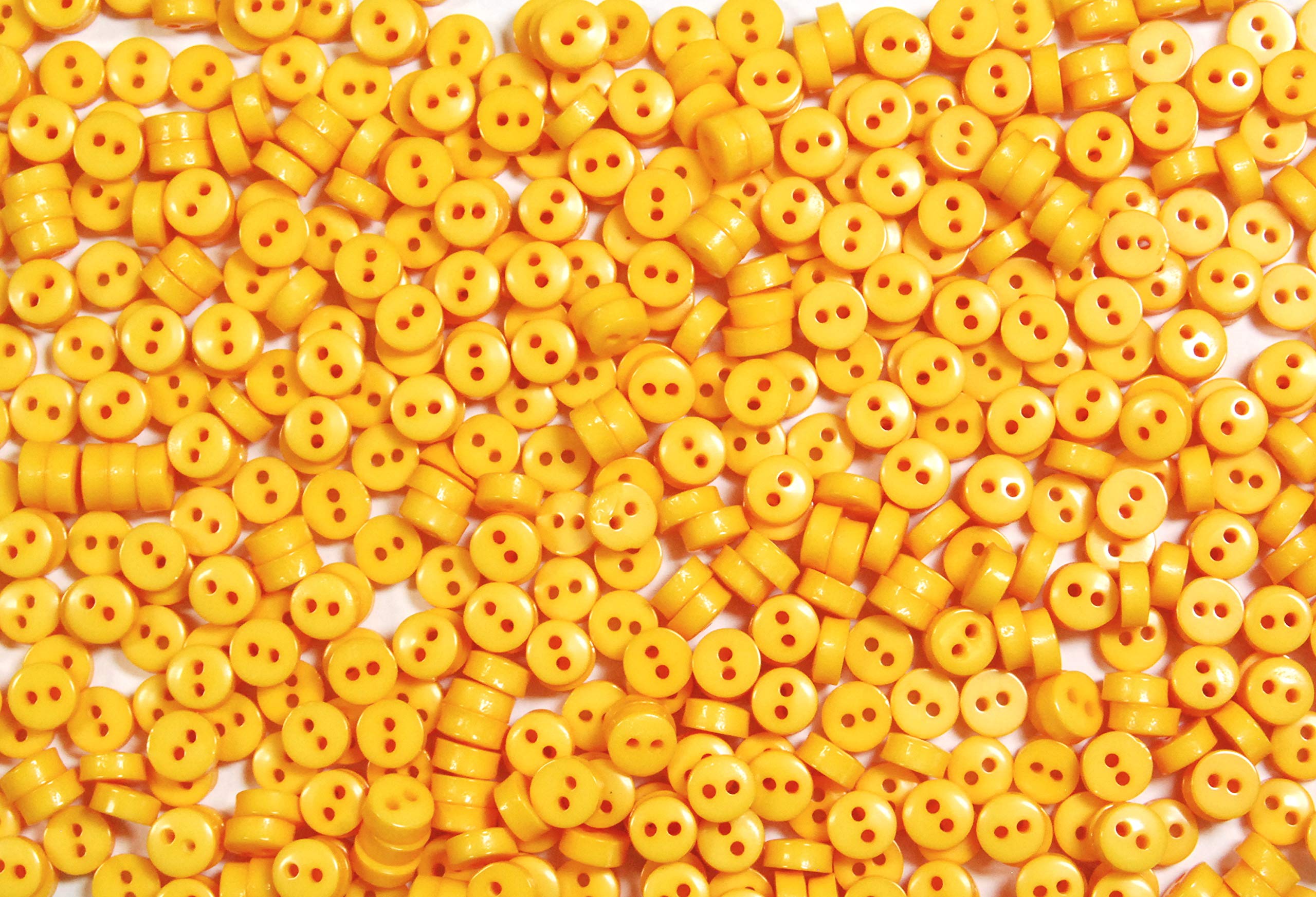 celloexpress 6mm Mini Doll Buttons for Dolls & Soft Toys Clothes - Assorted Colours & Designs (Pack of 2000, 6mm, Circles - Light Orange)