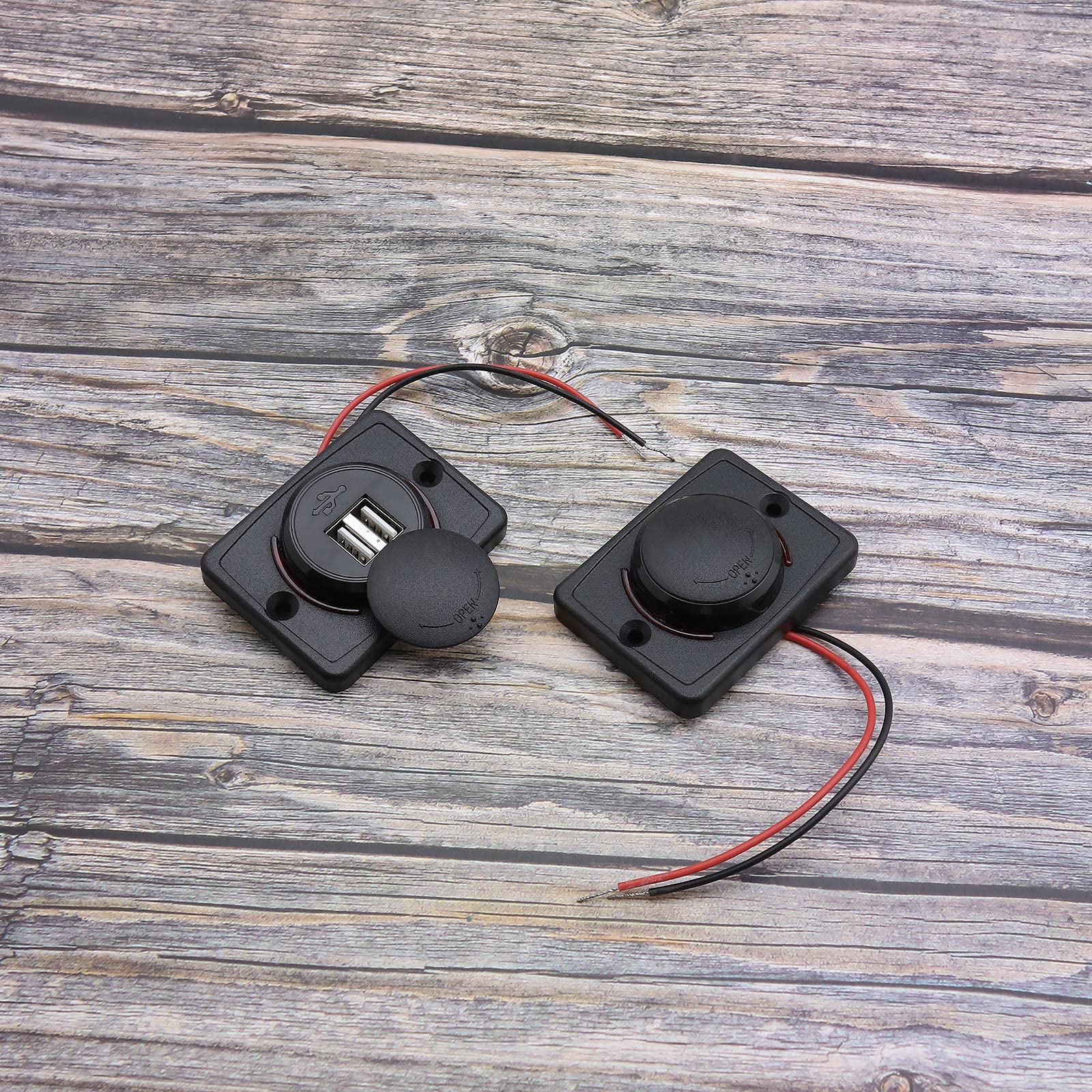 Presa per caricabatteria da auto a doppia porta 12-24V Adattatore di alimentazione per presa caricatore USB con tappo scorrevole per auto moto camion ATV RV barca  34
