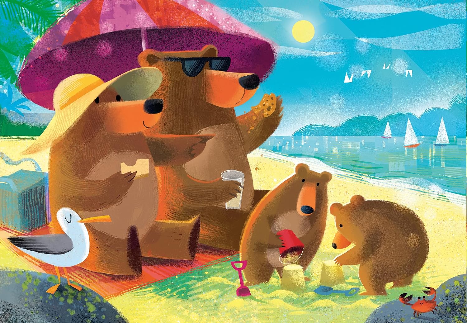 Ravensburger Bear Family Vacations 2 x 24 Piece Jigsaw Puzzle for Kids - Every Piece is Unique, Pieces Fit Together Perfectly