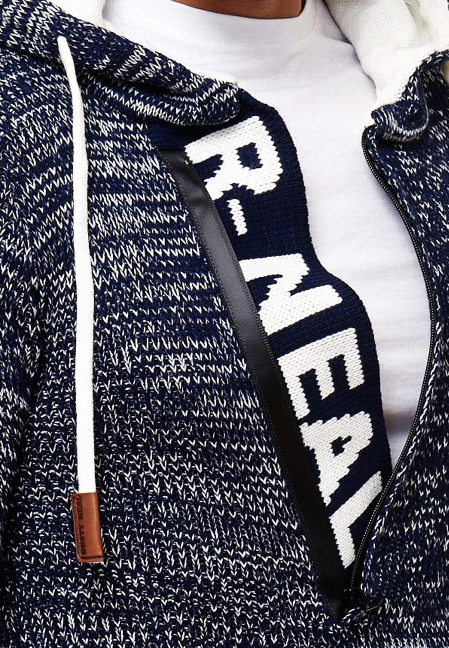 Subliminal Mode Pull Homme en Maille à Capuche Col Zippé - Style Basique - Pull Grosse Maille - Pull Over Tricoté Hiver Manches Longues - Idée Cadeau BX277
