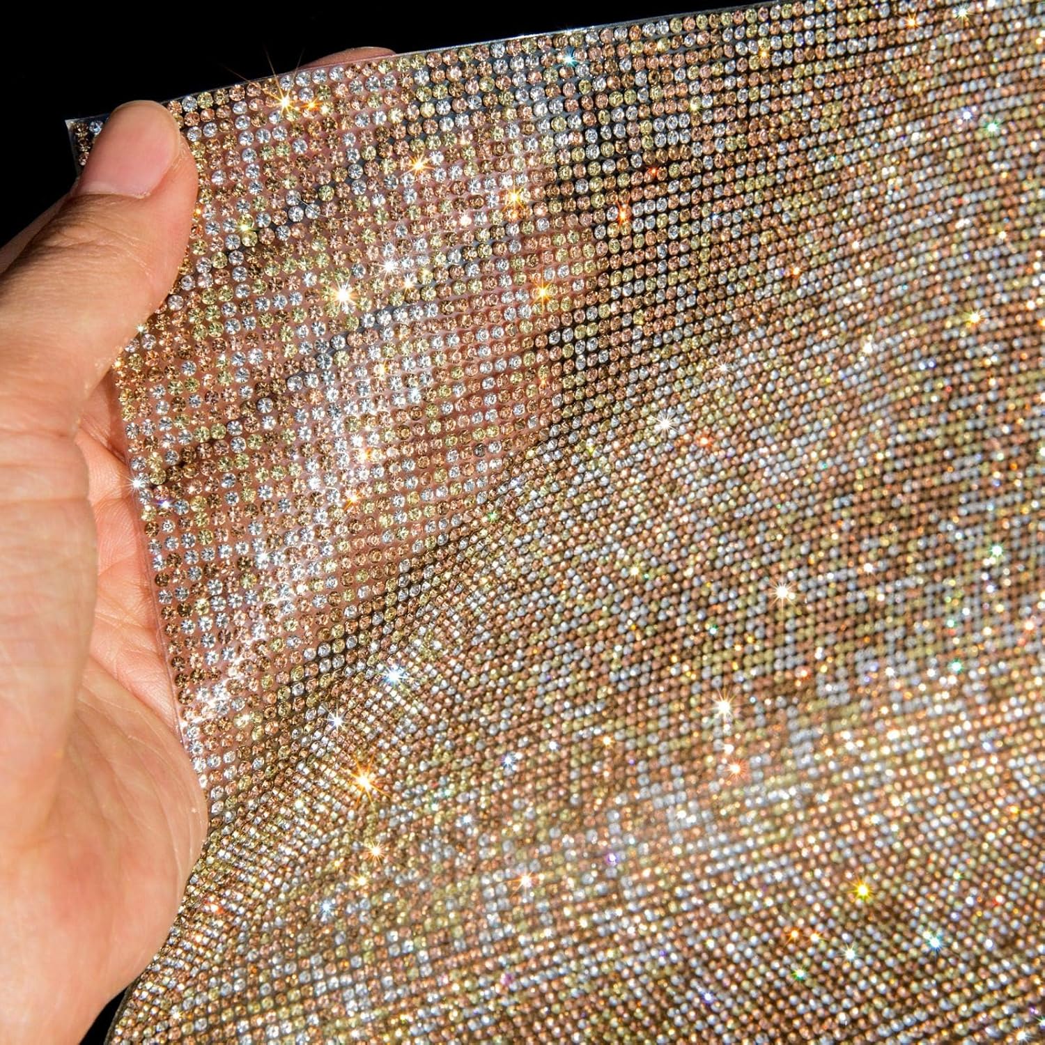 Locacrystal Bling Rhinestone Sticker DIY Car Decoration Stickers Self-Adhesive Hotfix Glitter Crystal Gem Sheet Stickers for Car&Crafts Decoration 81000 Pcs 2mm Rhinestones(Mix Yellow,15.8"x39.4")