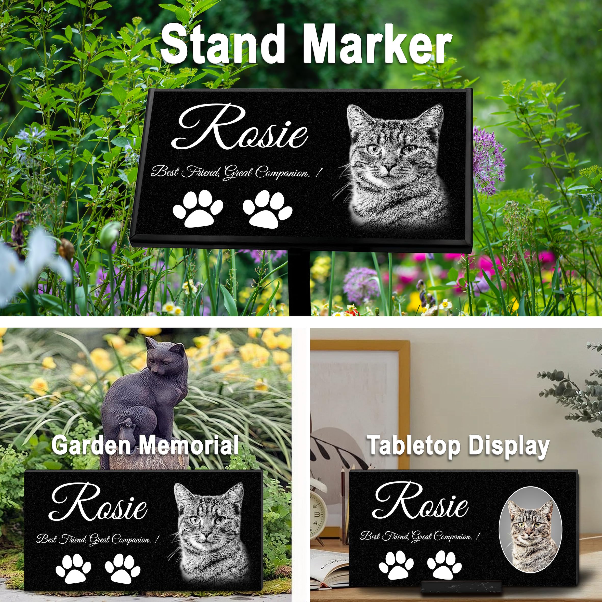 ADFSTONE Targhe Commemorative Personalizzate per tombe di lapide personalizzata per animali domestici, cane, gatto, pietra tombale personalizzata Commemorative Personalizzate, Mini tombali