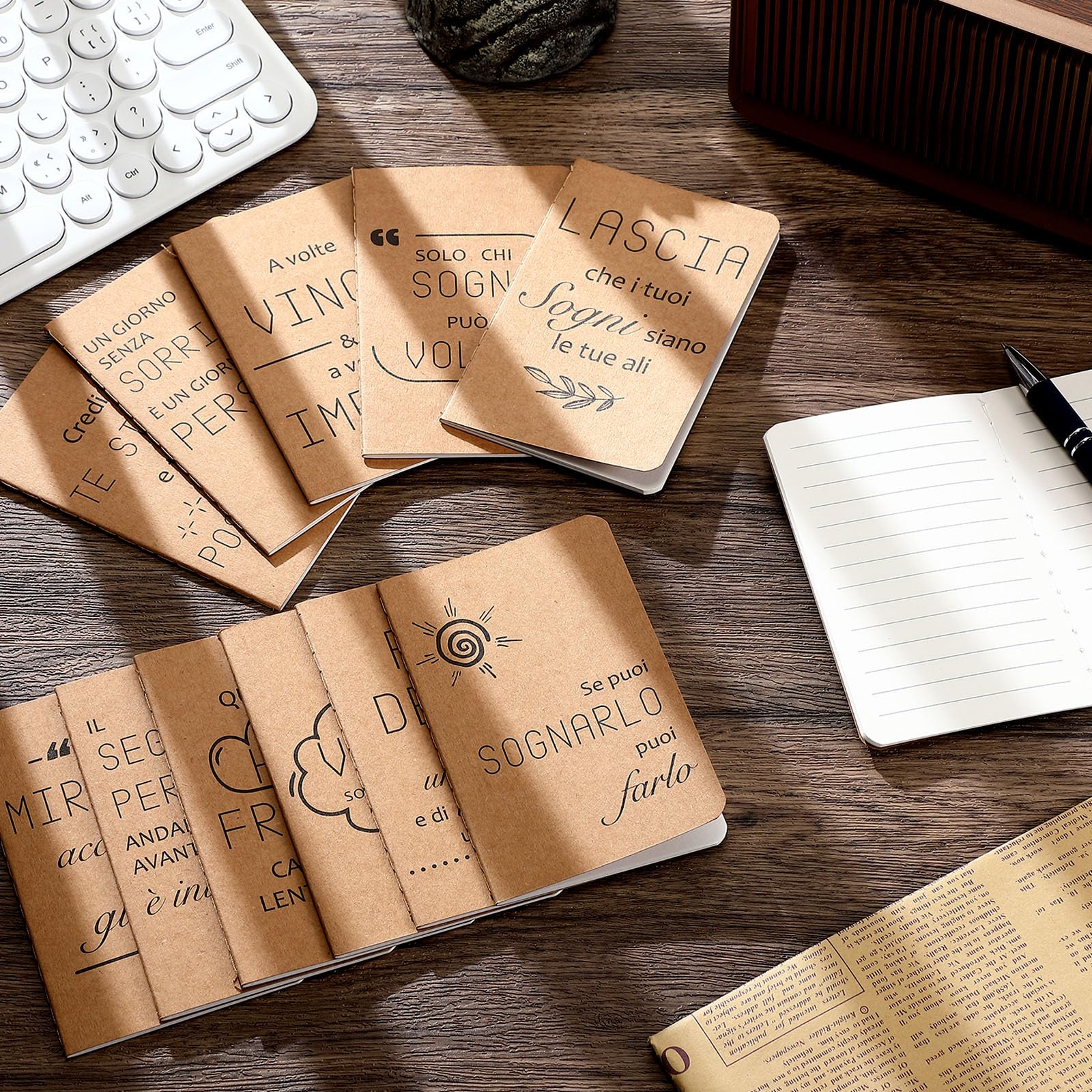 Sinmoe 24 Pezzi Quaderni di Ispirazione Mini Quaderno Mini Taccuini Tascabili Appunti con Frasi Motivazionali Italiano Regalo Laurea per Studenti Alunni Scuola Ufficio Viaggi