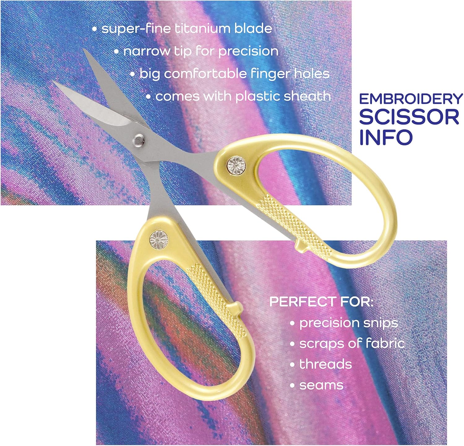 JubileeYarn Professional Sewing Scissors Set - Pinking, Embroidery, & Fabric Shears - 1 Set