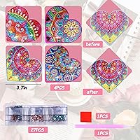 Vista 7 de Marcapáginas de Arte de Diamante con Corazón, 4 PCS Marcapáginas de Arte de Diamante para Amantes de los Libros, Kits de Marcapáginas de Esquina DIY