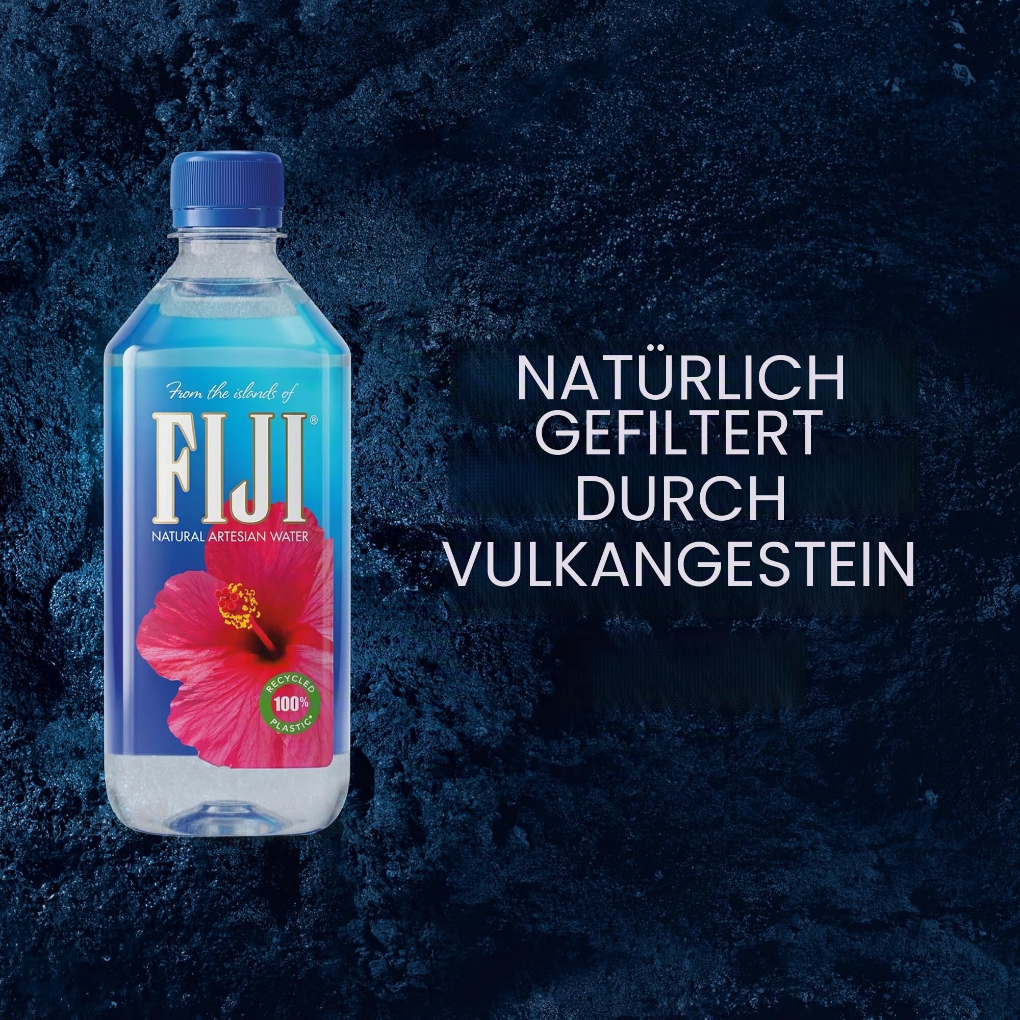 FIJI Natural Artesian Water, 16,9 Ounce Stiefel, 24 Stück | 100 % natürliche Elektrolyte, 100 % recycelter Kunststoff, Agua