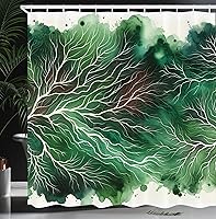 Vista 34 de Ambesonne - Colección de decoración, cortina para regadera de baño de poliéster