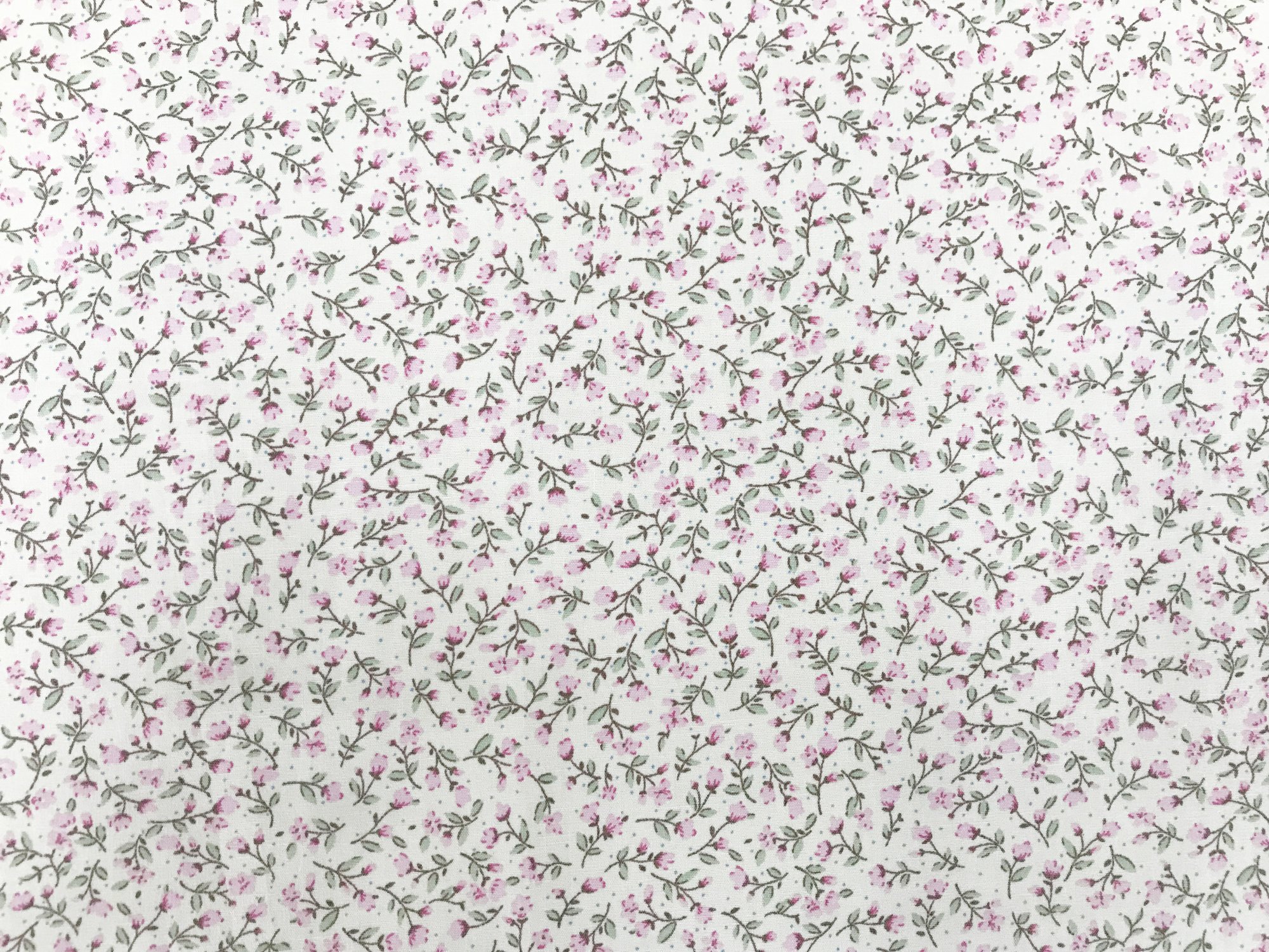 ROSE & HUBBLE - Cotton Poplin Print Ditsy Pink Floral Design on Cream Background 112cm 100% Cotton Fabric -130gsm - Per Metre
