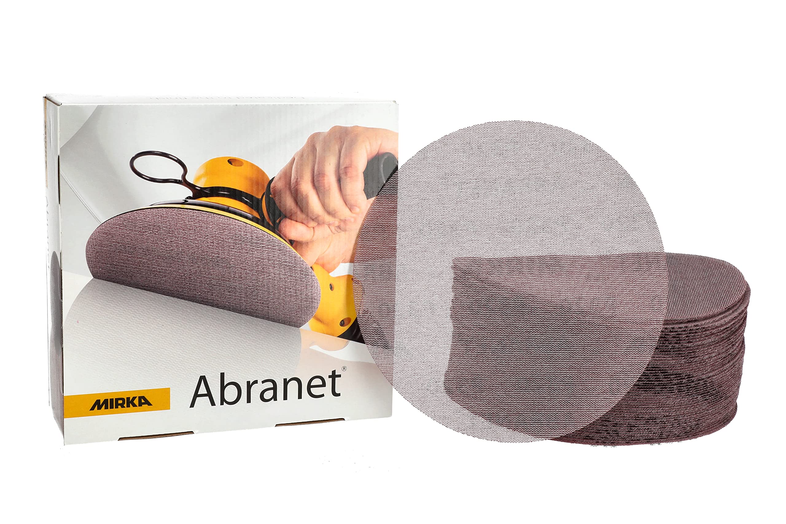 Mirka Abranet 5425205032 Tarcze szlifierskie siatkowe Ø 200 mm na rzep/ziarno P320 / 50 szt. / do szlifowania drewna, szpachelki, lakieru, tworzywa sztucznego