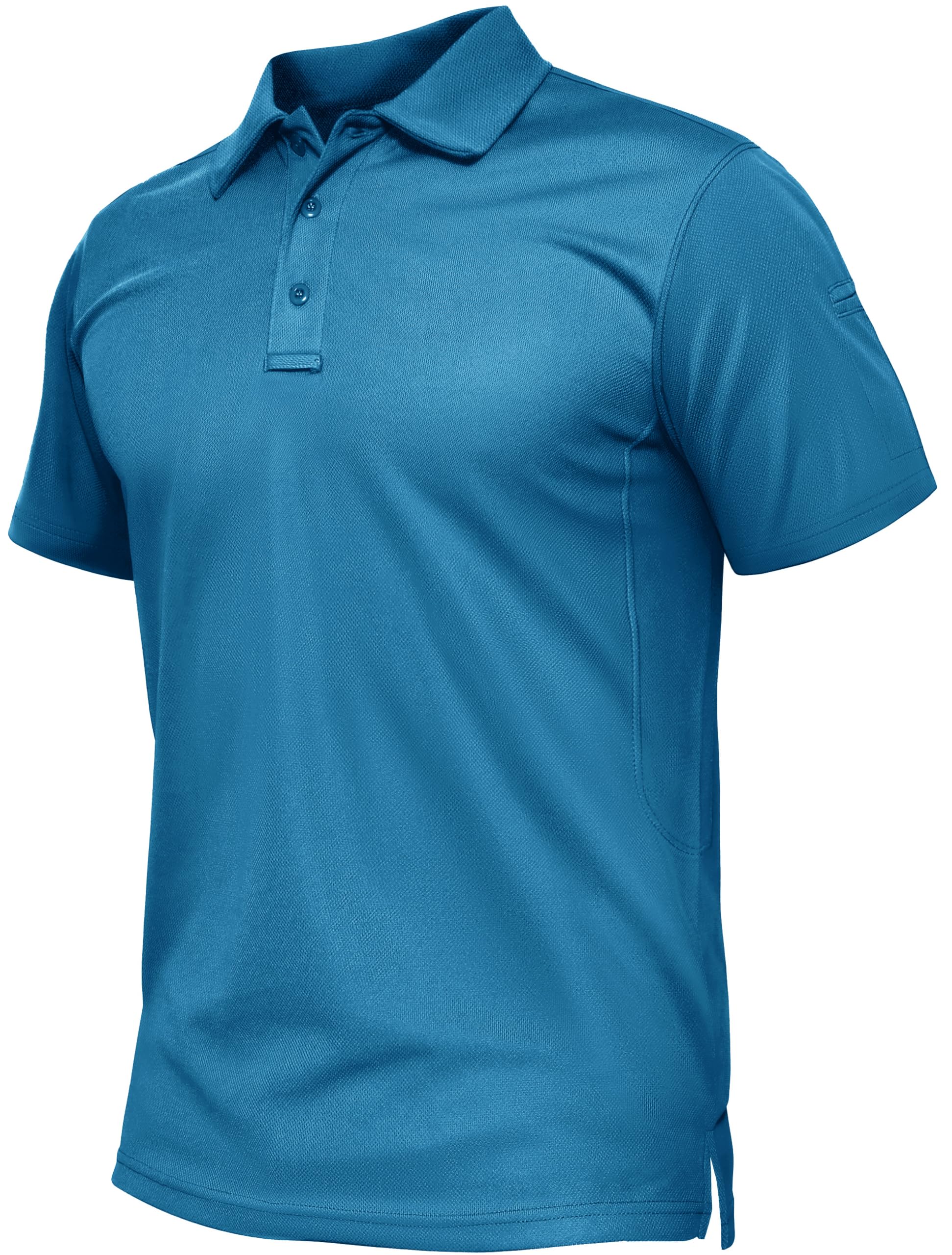 TACVASEN Mens Polo Shirts Short Sleeve Quick Dry Collared Shirt Performance Pique Polos for Athletic Tactical Golf Work
