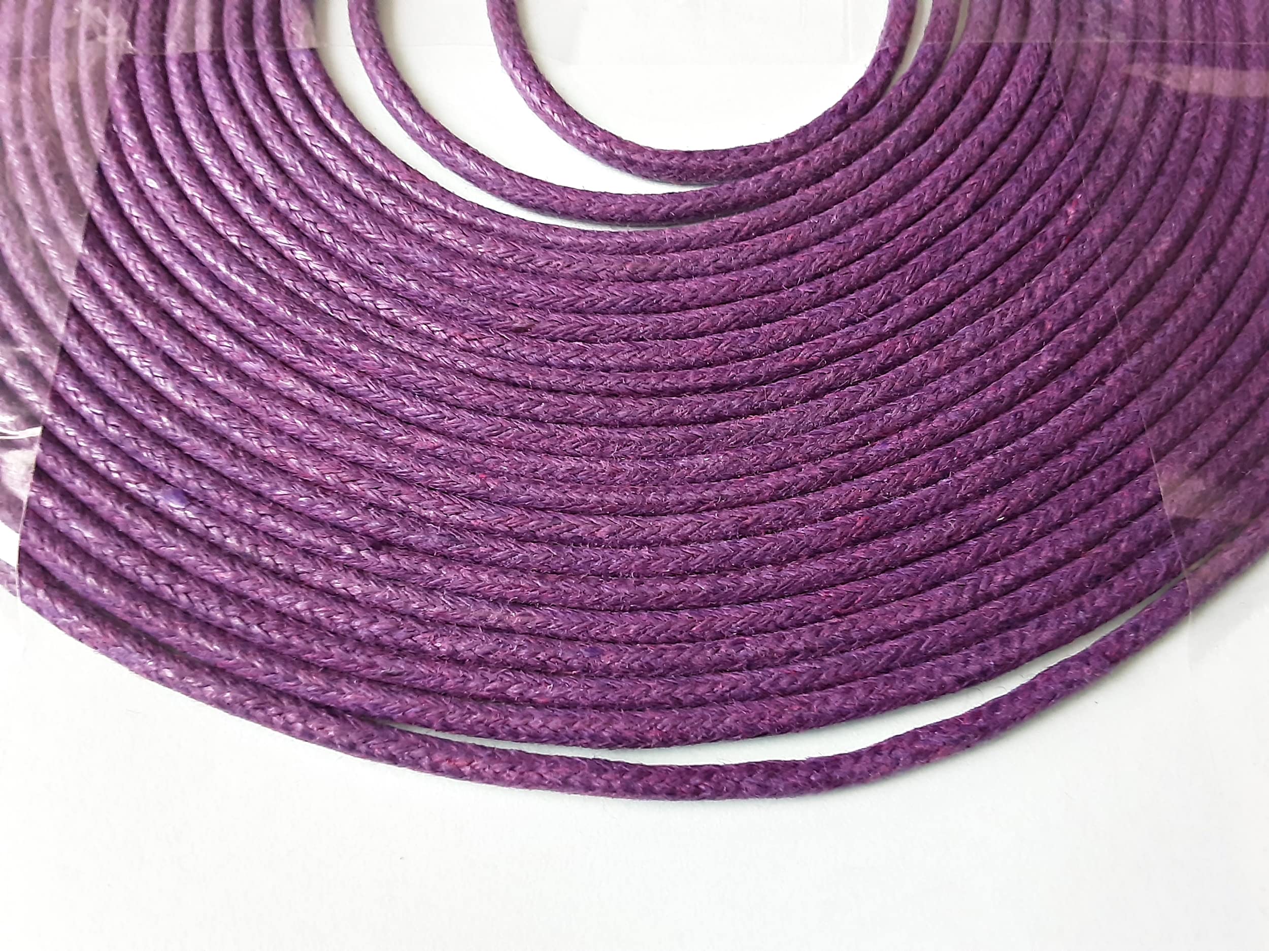 2mm Waxed Cotton Cord 3m Craft Jewellery Bracelet Making (Purple)