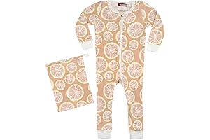Milkbarn Organic Cotton Footed One-Piece Pajama in Grapefruit