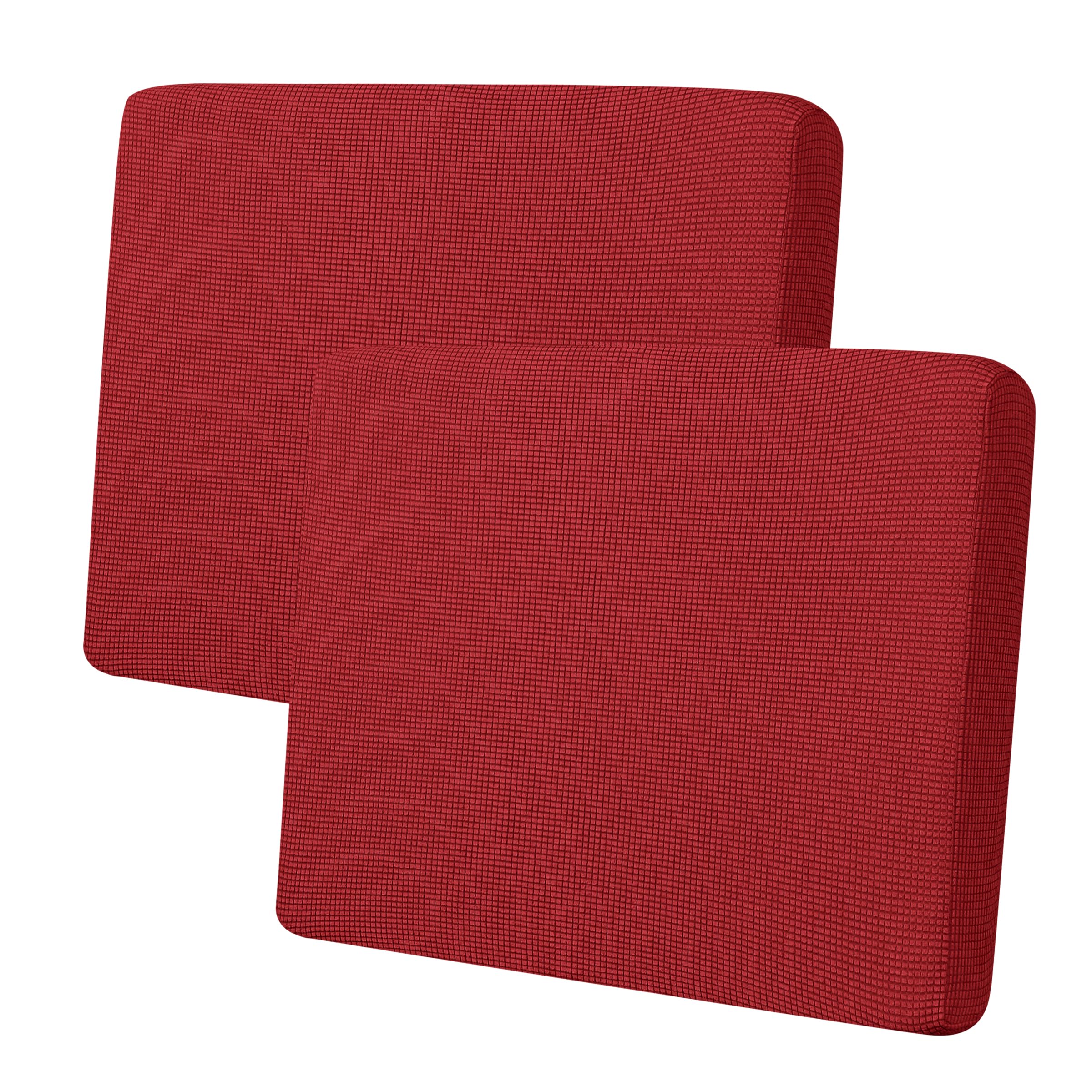 Easy-Going Stretch Individual Couch Cushion Cover Sofa Seat Furniture Protector Sofa slipcover Soft Flexibility with Elastic Bottom(2 Piece Cushion Sofa, Christmas Red)