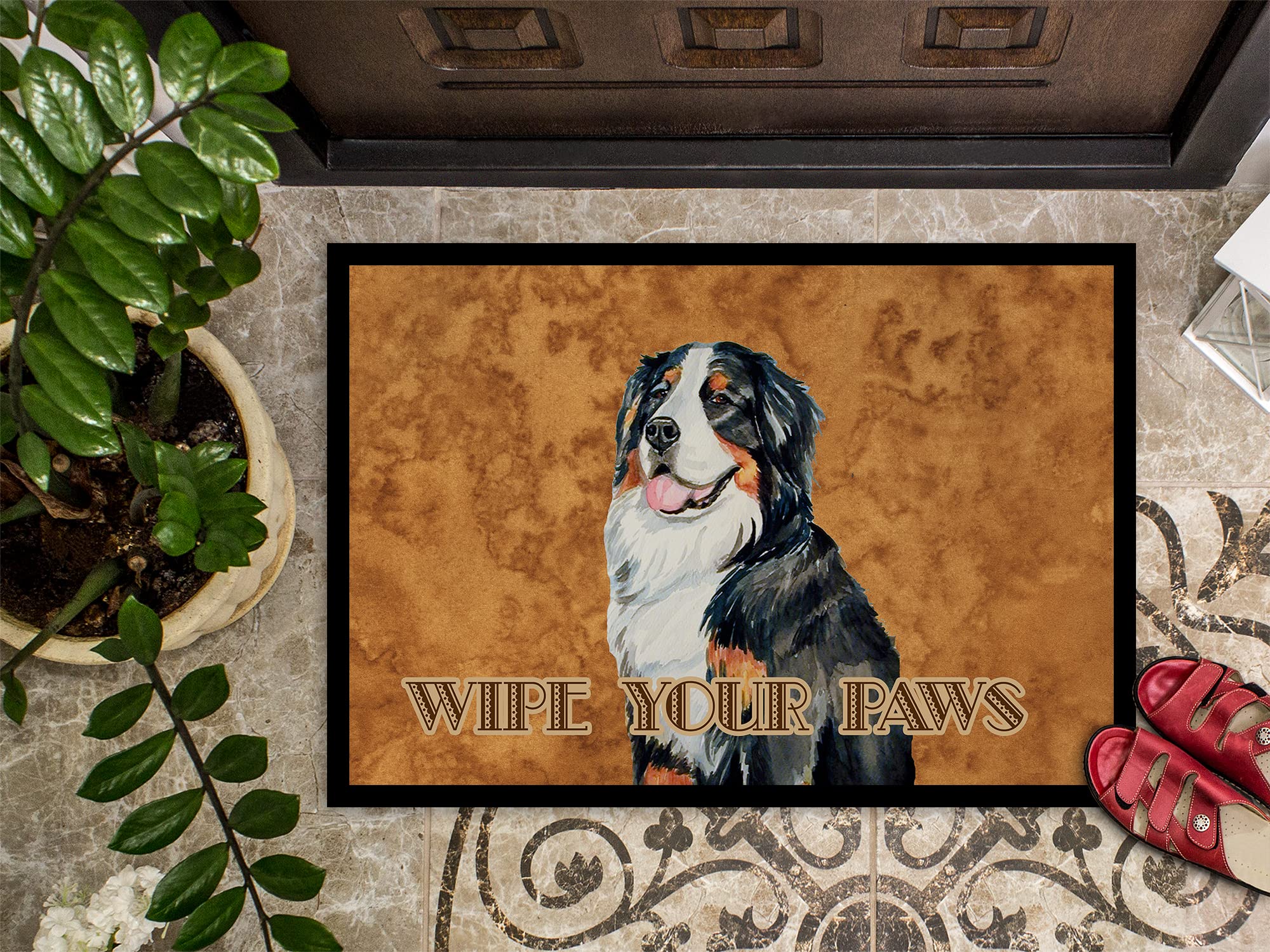 Caroline da Interni o Esterni Treasures Bernese Mountain Dog Wipe Your Paws Mat, Multicolor, 24"x36"