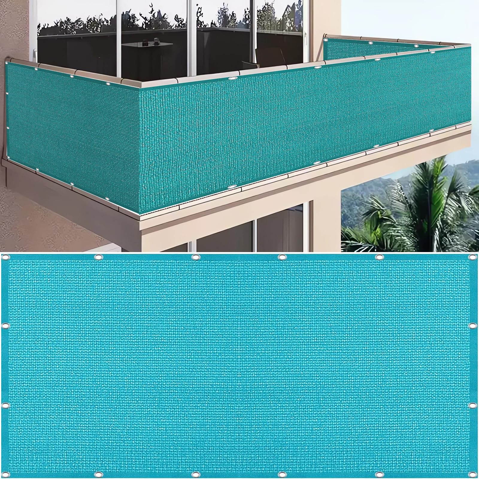 GJZQDKX Heavy-Duty Privacy Net Fence Screen with Eyelets - Weatherproof 4.5m x 26m 180g/m² Balcony & Garden Wind Protection - Ideal for Sports Fields & Outdoor Spaces (Blue2)